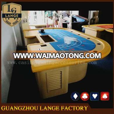 Casino Deluxe Yellow Poker Table with metal Drop Box and Cup holders