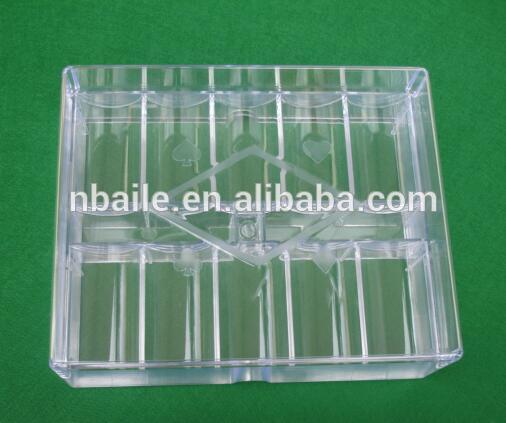 200pcs transparent acrylic chip tray with lid,