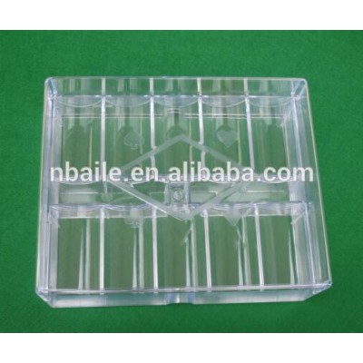 200pcs transparent acrylic chip tray with lid,