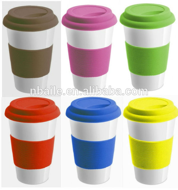 Porcelain Coffee Mug With Silicone Lid